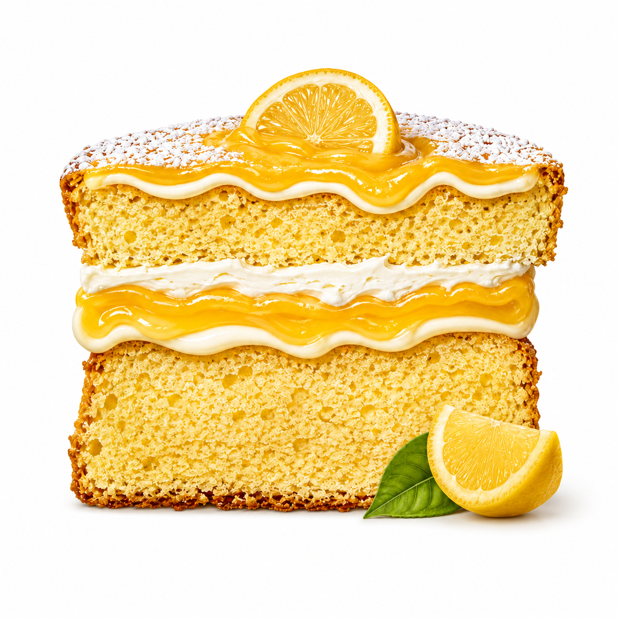 Lemon sponge with zesty lemon buttercream and lemon curd